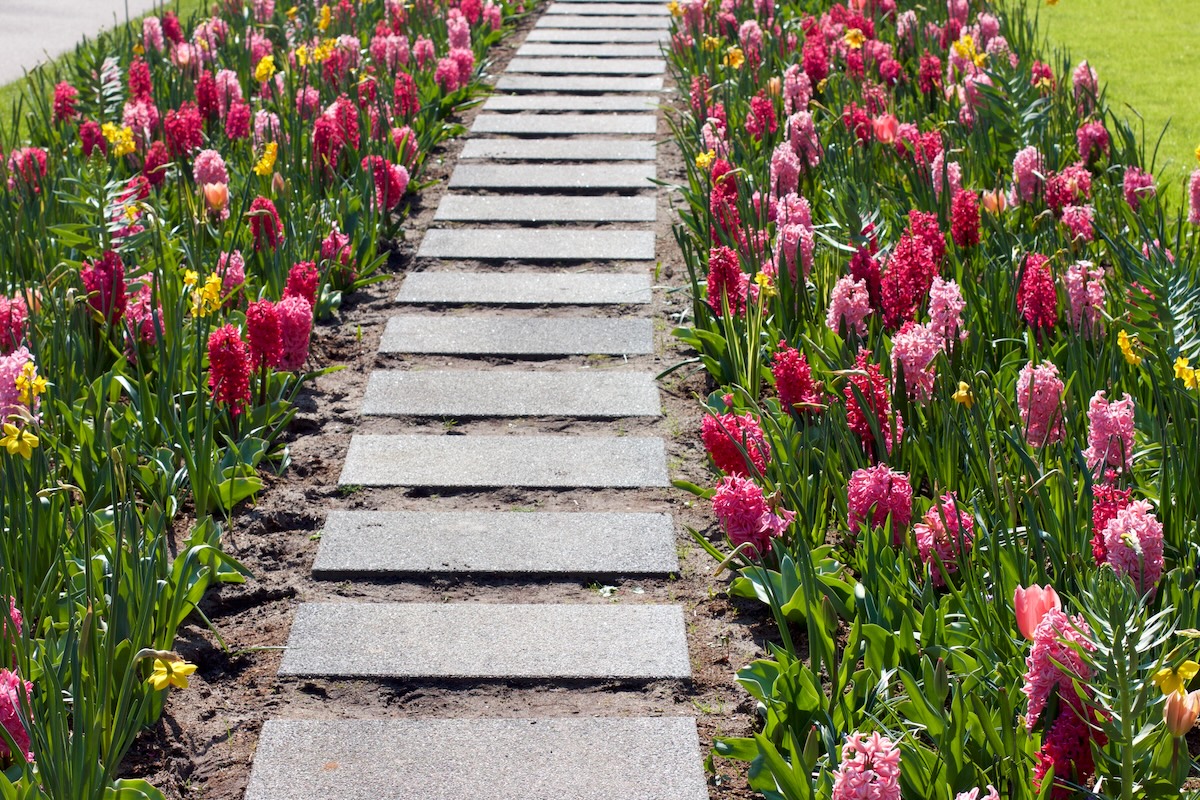 Stone path & florals